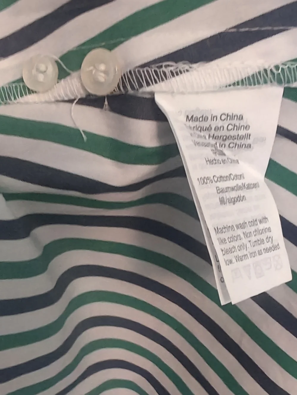 J. Crew Green and White Striped Long Sleeve Shirt Dress